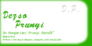 dezso prunyi business card